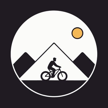 High Mountain Biking Silhouette vector