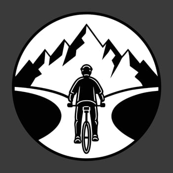 Bicycle Rider on Hill Silhouette vector