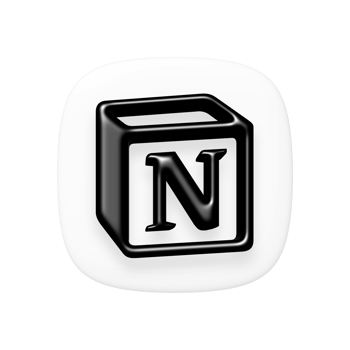 Notion app icon on transparent background png