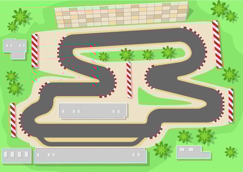 Race track top view vector