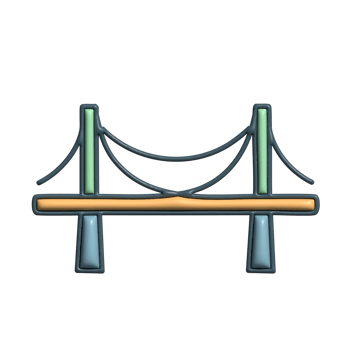 Suspension Bridge Emoji Architectural Landmark and Connectivity Icon png