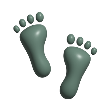 3D Footprints Emoji Walking, Travel, and Nature Symbol png