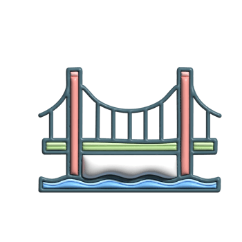 3D Suspension Bridge Emoji Architecture and Infrastructure png