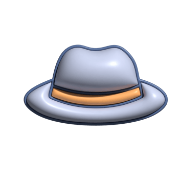 3D Fedora Hat Emoji Classic Fashion and Stylish Accessory png