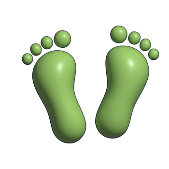 3D Green Footprints Emoji Walking and Nature Symbol png