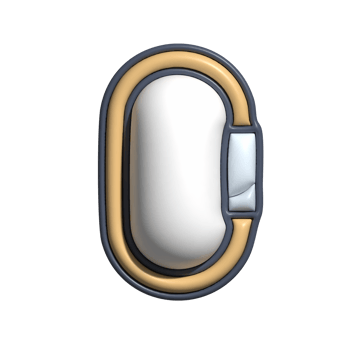 3D Carabiner Emoji Climbing and Safety Gear png