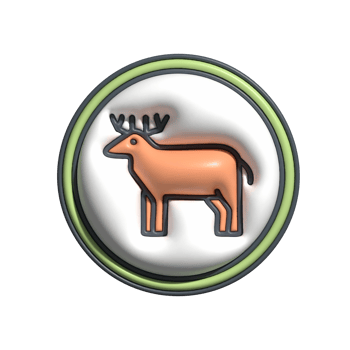 3D Deer Emblem Emoji Wildlife and Nature Symbol png