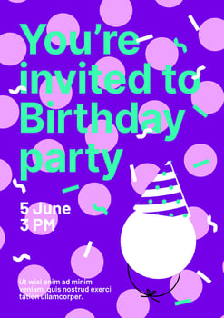 Birthday party invitations with place for your photo, party hats, and festive backgrounds. Design for flyer, poster, brochure or banner. vector