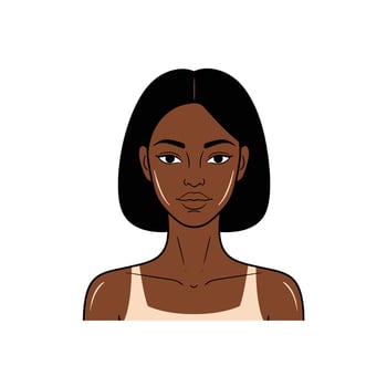 An illustration of a woman with dark skin vector