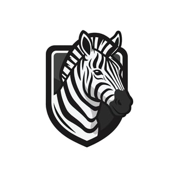 A zebra head in a shield logo vector
