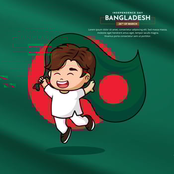 26 March Happy Independence Day Of Bangladesh Social Media Banner Design Template vector