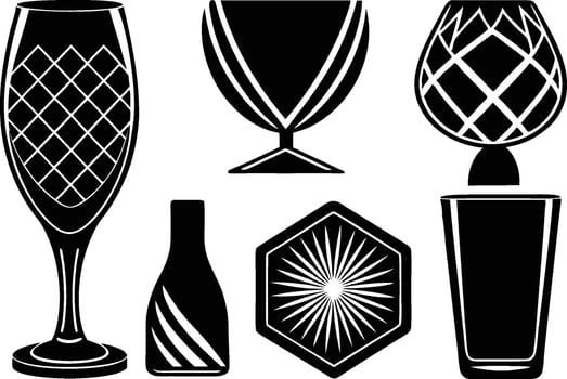 Glass Icons Set Frosted, Obscured, Reflective, Wired, Acid Etched, Patterned vector