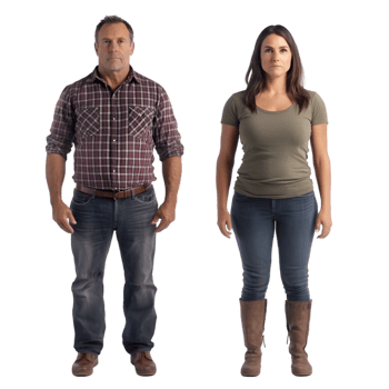 A man and woman standing next to each other png
