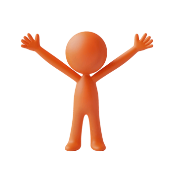 An orange character with arms outstretched png