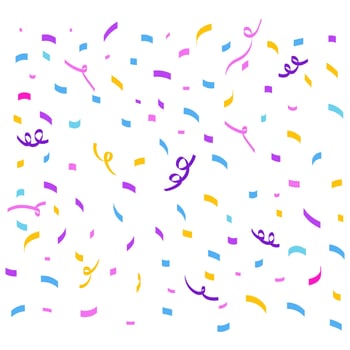 Colorful confetti on white background. illustration of confetti. vector