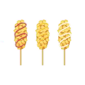 french fries corn dog snack vector