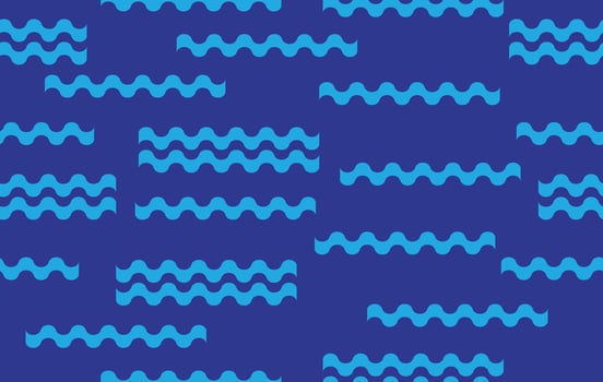 Summer pattern seamless fabric summer season. wave water or ocean on blue background. Designed for summer pattern vector