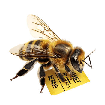Honey Bee On Ticket Stub Cutout Transparent Background png