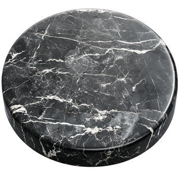 Elegant Round Black Marble Table With White Top Transparent Background png