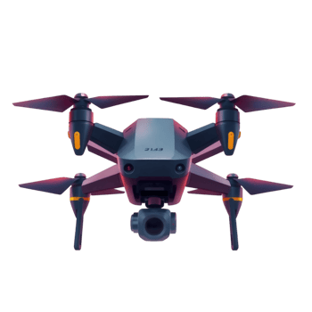 Modern Drone with Camera, Front View, Aerial Technology png