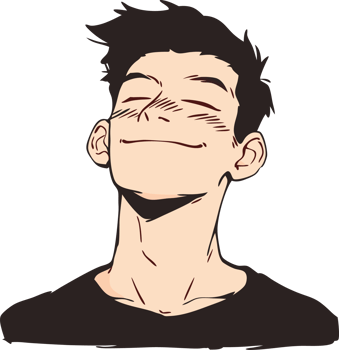 Content Man Smiling Looking Upwards, Digital Art, Relaxation Concept png
