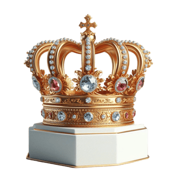 Golden Royal Crown on Display png