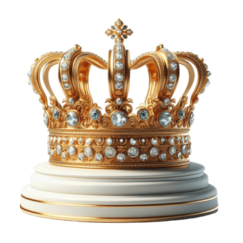 Elegant Royal Crown on Pedestal png