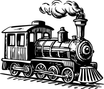 Steam train vintage illustration vector