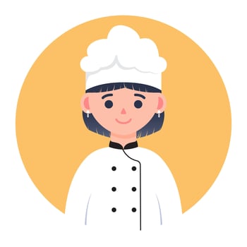 Flat Illustration of a Chef with Orange Accent vector