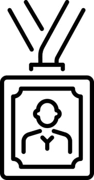 Conference card icon in linear style vector