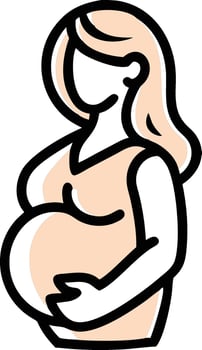 Expecting Mother, pregnant woman icon logo mascot vector