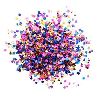 3D Colorful Confetti Flying on Transparent Background png