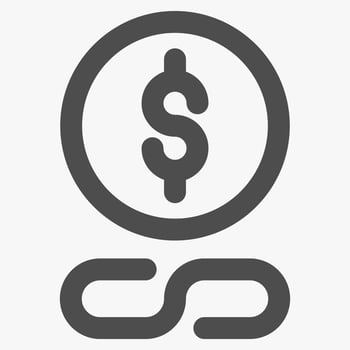 financial flow chain, simple finance and business icons vector
