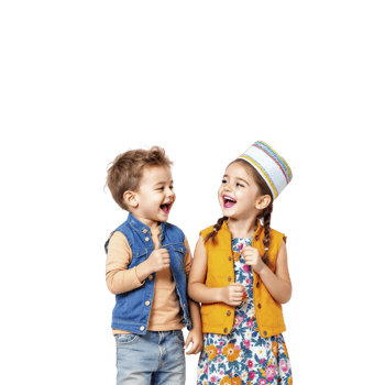 Two children are standing next to each other png