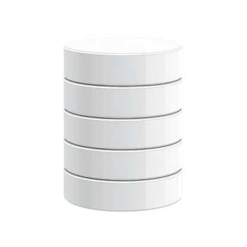 Minimalist white cylindrical storage container with multiple layers, ideal for organizing items in modern space png