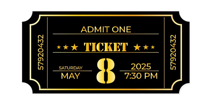 Ticket template for a movie or concert vector