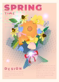 nude Flowers background. Inscription in flowers. Typography poster design. Print, label, cover or t-shirt print design. Spring vector
