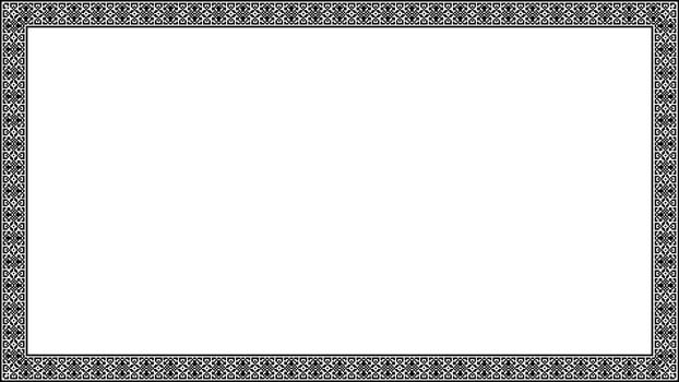Decorative border pixels meander pattern frame isolated vector