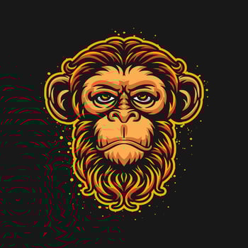 Tropical Monkey Head Logo Illustration vector
