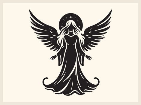 Flying Angel Silhouette for Inspirational Art vector
