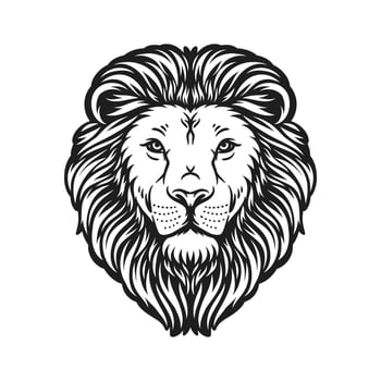 Lion Head Outline Logo Artwork vector