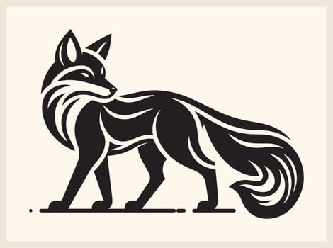 Stealthy Fox Silhouette in the Shadows of the Forest vector