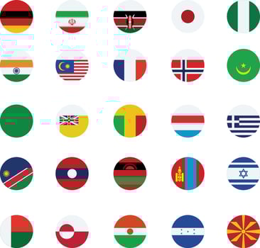 World flag isolated set vector