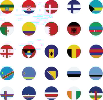 World flag isolated background set vector