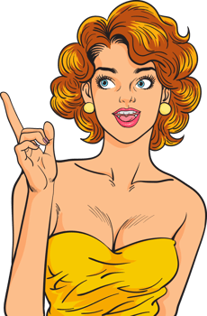 Vintage comic girl with stylish fashion and playful expression. png