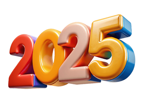 2025 colorful typography 3d png