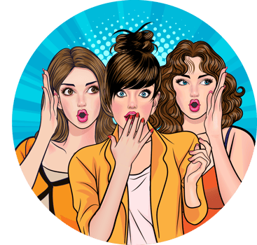 Three striking pop art beauties spread the news of an exciting sale png