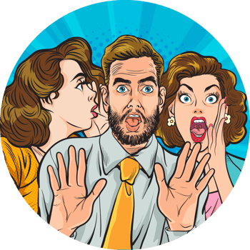 Lips and speech bubble revealing a top-secret message in comic style. png