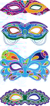 mardi gras masks vector