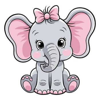 Baby Elephant cute carton vector